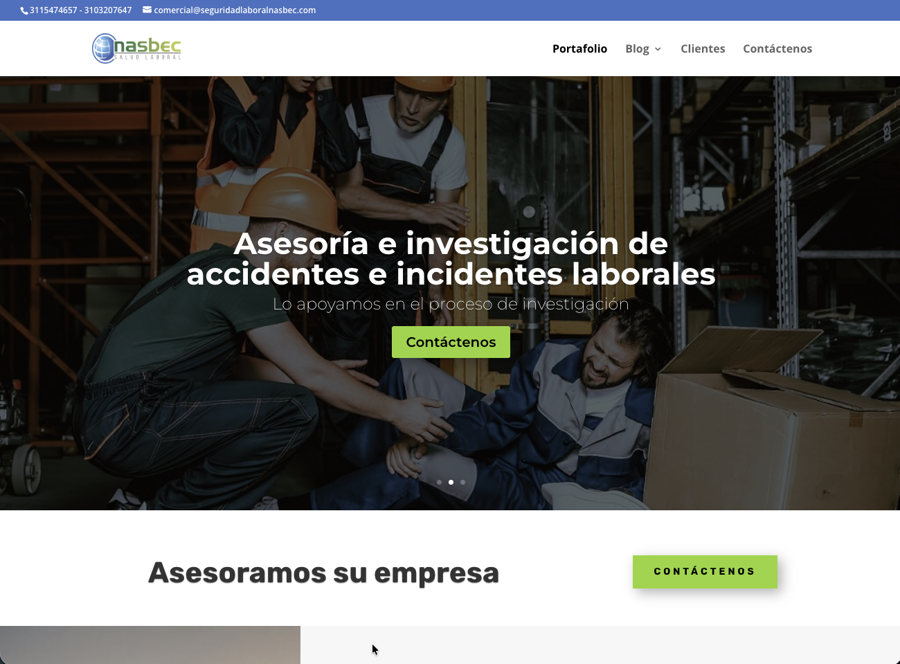 Seguridadlaboralnasbec.com screenshot 1